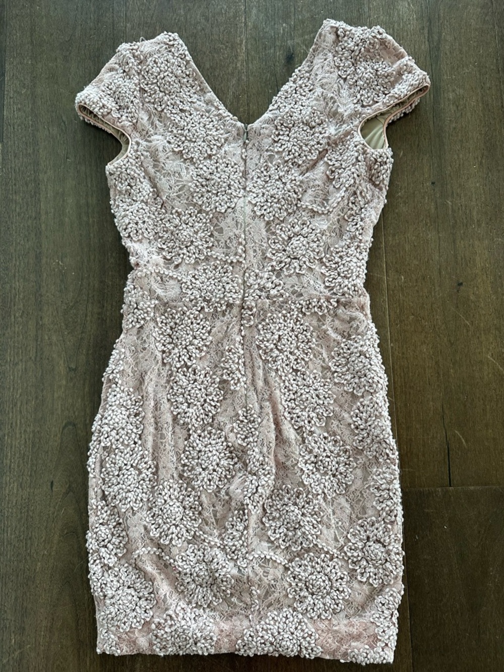 Dress the Population Textured Soft Pink Rose Petal Mini Dress - Picture 5 of 6